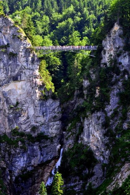 Marienbrucke bridge hanging over the gorge Marienbrucke bridge hanging over the gorge