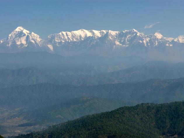Kausani snow peak view